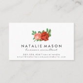 Carte De Visite Monogramme | Fleurs violettes (Dos)