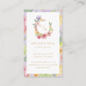 Carte De Visite Monogramme floral aquarelle de verger de fruits d' (Dos)