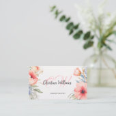 Carte De Visite Monogramme floral d'aquarelle unique (Debout devant)