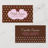 Carte De Visite Monogramme floral de rose de chocolat de pois de (Devant / Derrière)