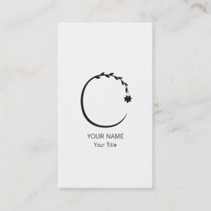 CARTE DE VISITE MONOGRAMME FLORAL ÉLÉGANT BLANC C