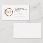 Carte De Visite Monogramme floral personnalisable Chute Folig (Devant / Derrière)