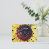 CARTE DE VISITE MONOGRAMME FLORAL RUSTIQUE TOURNESOL (Debout devant)