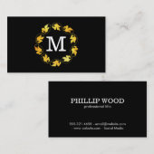 Carte De Visite Monogramme floral / Variation | Lux (or) (Devant / Derrière)