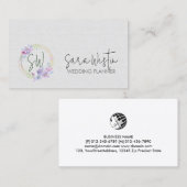 Carte De Visite Monogramme floral wedding planner (Devant / Derrière)
