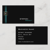 Carte De Visite Monogramme flottant Cube Couleur personnalisée mod (Devant / Derrière)