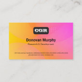 Carte De Visite Monogramme | Fond coloré (Dos)