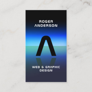 Carte De Visite monogramme futuriste Abstrait