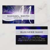 Carte De Visite Monogramme Galaxy Élégant Moderne #10 (Devant / Derrière)