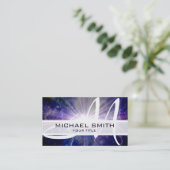 Carte De Visite Monogramme Galaxy Élégant Moderne #10 (Debout devant)