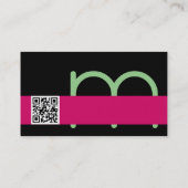 Carte De Visite Monogramme géant et bande rose moderne (Dos)