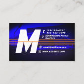 Carte De Visite Monogramme géant style duo moderne  (Dos)