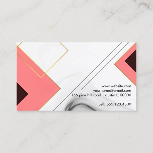 Carte De Visite Monogramme géométrique cool (Dos)