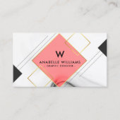 Carte De Visite Monogramme géométrique cool (Devant)