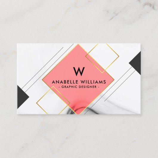 Carte De Visite Monogramme géométrique cool (Devant)