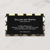 Carte De Visite Monogramme | Géométrique métallique | Icône de clé (Dos)