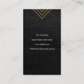 Carte De Visite Monogramme Géométrique Or Carrés Faux Cuir (Dos)