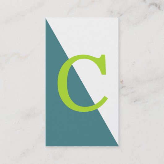 Carte De Visite Monogramme géométrique vert (Devant)