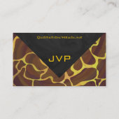 Carte De Visite Monogramme Giraffe Brown, Impression Jaune (Dos)