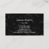 Carte De Visite Monogramme Gold Classy Damask Elegant (Dos)