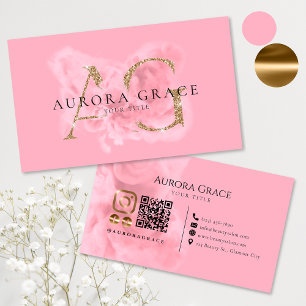 Carte de visite Monogramme Gold et Rose personnali