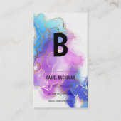 Carte De Visite Monogramme | Gold Foil | Aquarelle (Devant)