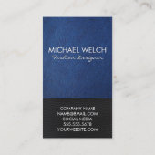 Carte De Visite Monogramme Gold Foil | Bloc couleur cuir (Dos)