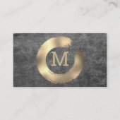 Carte De Visite Monogramme | Gold Foil Circulaire broyée (Devant)
