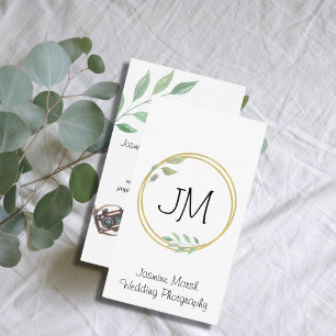 Carte De Visite Monogramme Gold Frame Mariage Photographe vertical