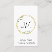 Carte De Visite Monogramme Gold Frame Photographe QR Vertical (Devant)