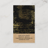 Carte De Visite Monogramme Gold Grunge géométrique naturel (Dos)