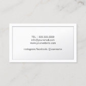 Carte De Visite Monogramme Gold Initial Elegant Blanc encadré (Dos)