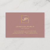 Carte De Visite Monogramme Gold Look Professionnel Élégant moderne (Dos)