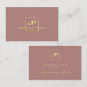 Carte De Visite Monogramme Gold Look Professionnel Élégant moderne (Devant / Derrière)