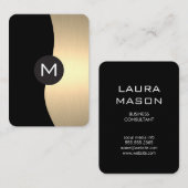 Carte De Visite Monogramme Gold Luxe (Devant / Derrière)