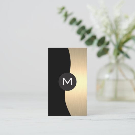 Carte De Visite Monogramme Gold Luxe (Debout devant)