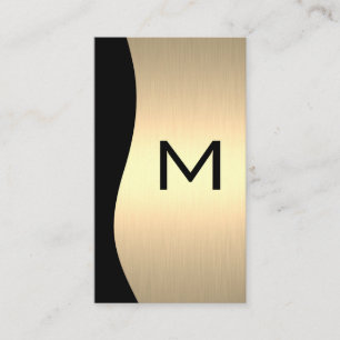 Carte De Visite Monogramme Gold Luxe Metallique