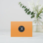 Carte De Visite Monogramme gothique orange (Debout devant)