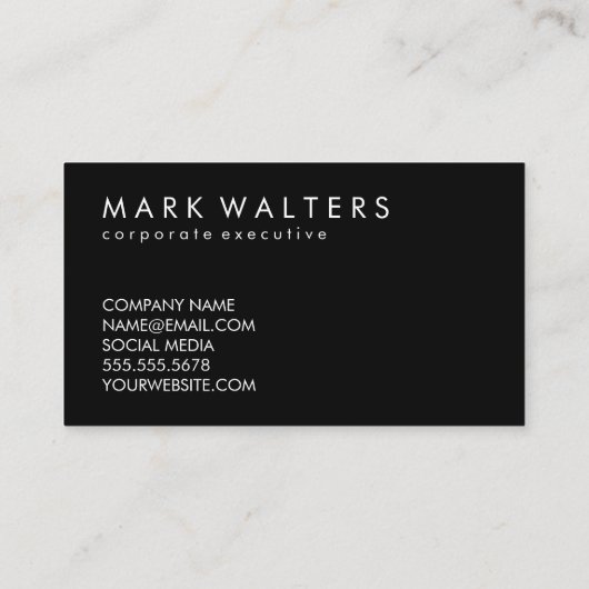 Carte De Visite Monogramme Grain de bois (Dos)