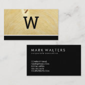 Carte De Visite Monogramme Grain de bois (Devant / Derrière)