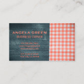 Carte De Visite Monogramme | Grain de bois | Tissu de table (Dos)