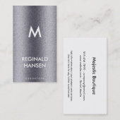 Carte De Visite Monogramme | Grain | Métallisé (Devant / Derrière)