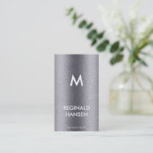 Carte De Visite Monogramme | Grain | Métallisé (Debout devant)