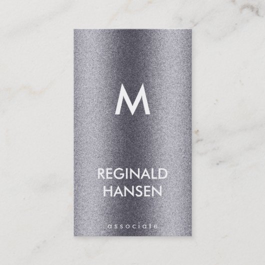 Carte De Visite Monogramme | Grain | Métallisé (Devant)