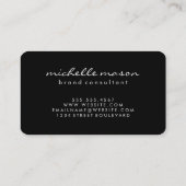 Carte De Visite Monogramme grand classique / Noir et blanc (Dos)