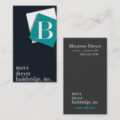 Carte De Visite Monogramme graphique audacieux - artiste, (Devant / Derrière)