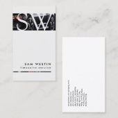 Carte De Visite Monogramme Gras de bande du transport de service L (Devant / Derrière)