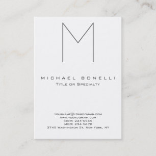 Carte De Visite Monogramme Gras Tendance Personnalisé Minimaliste 