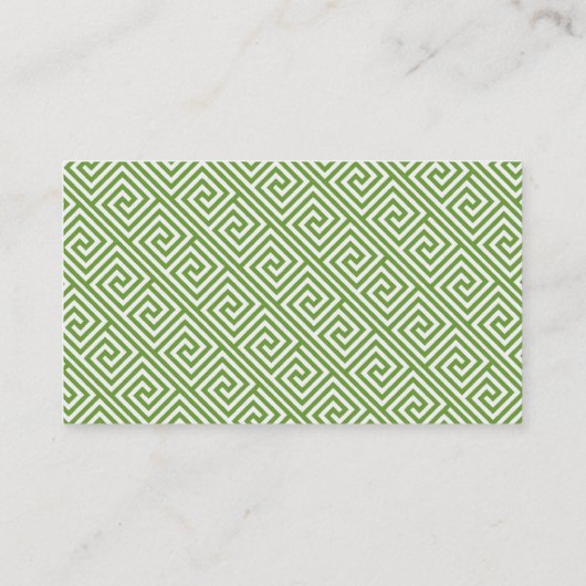 Carte De Visite Monogramme grec vert de motif principal (Dos)