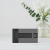 Carte De Visite Monogramme gris (Debout devant)